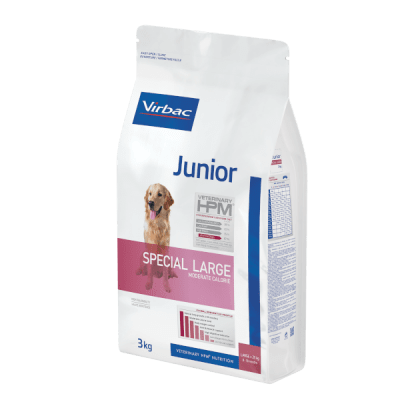 Virbac VETERINARY HPM Junior Dog Special Large - пълноценна суха профилактична храна, без топлинна обработка за кучета от 8 м. до 18 м., едри породи