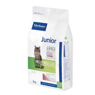 Virbac VETERINARY HPM Junior Neutered Cat - пълноценна суха профилактична храна, без топлинна обработка за котенца до 1 г.