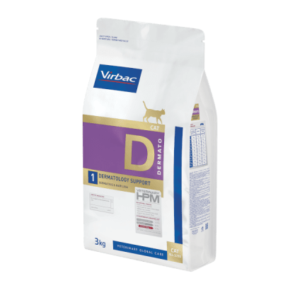 Virbac VETERINARY HPM DIET Cat Dermatology Support - диетична храна за котки с дерматологични проблеми 3 кг