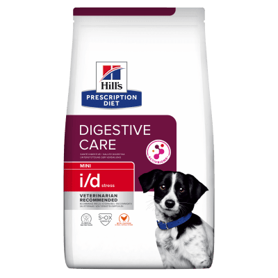 Hill's Prescription Diet Canine i/d Stress Mini AB+ - лечебна суха храна за кучета, при стресов колит, малки и мини породи, с пилешко