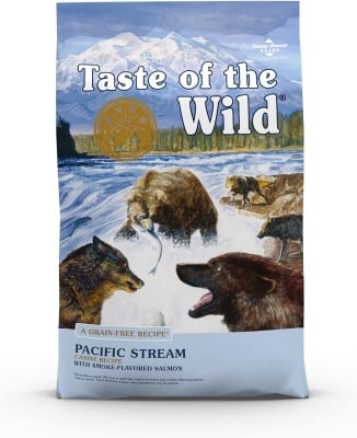 Taste of the Wild Pacific Stream Smoke-Flavored Salmon - суха храна за кучета с пушена сьомга, без зърно