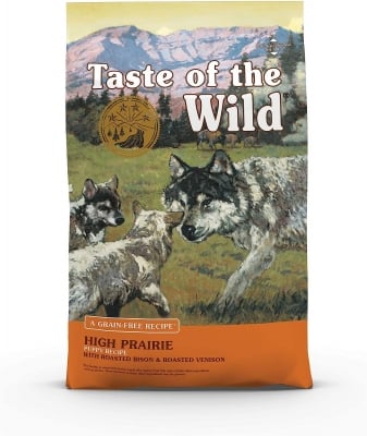 Taste of the Wild High Prairie Canine Roasted Bison & Roasted Venison Puppy - суха храна за подрастващи кучета с печено еленско и бизонско месо, без зърно