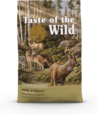 Taste of the Wild Pine Forest Canine - суха храна за кучета с еленско месо и боб Гарбанзо, без зърно