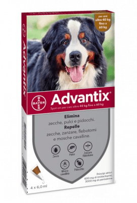 【АДВАНТИКС】Bayer Advantix за кучета от 40 до 60 кг, противопаразитни пипети