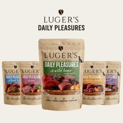 Luger's Dog Adult - паучове за израснали кучета, различни вкусове, 10х500 г