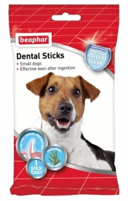 Beaphar Dental Sticks лакомства със Спирулина и зелен чай за зъбна хигиена