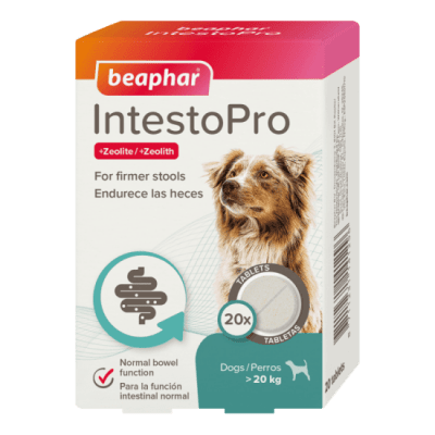 Beaphar IntestoPro таблетки за подобряване на чревната микрофлора, за кучета над 20 кг, 20 бр