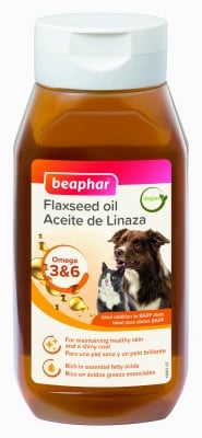 beaphar студено пресовано масло от ленено семе - хранителна добавка за кучета и котки, 430 мл, годно до 16.08.23г.
