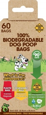 Bags on Board - Биоразградими торбички за кучешки отпадъци, 4 х 15 бр
