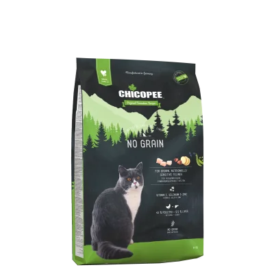 Chicopee Holistic No Grain - пълноценна суха храна за израснали котки с чувствителен стомах