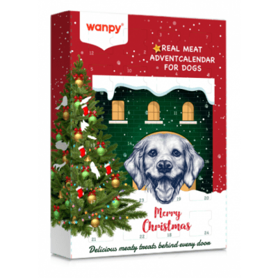 Wanpy Christmas Calendar - коледен адвент календар за кучета, асорти с пилешко, телешко, патица, 100 г