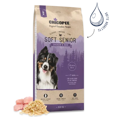 Chicopee Classic Nature Soft Senior - полувлажна храна за кучета над 7 години, мека гранула с пилешко и ориз