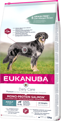 EUKANUBA Daily Care MONO-PROTEIN SALMON - храна за кучета от всички породи в зряла възраст, моно-протеин сьомга, без зърно