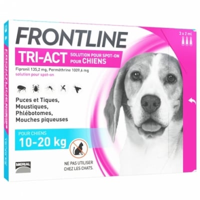 ФРОНТЛАЙН | FRONTLINE TRI-ACT DOG SPOT-ON М - противопаразитни пипети за кучета с тегло от 10 до 20 кг, цена за 1 пипета
