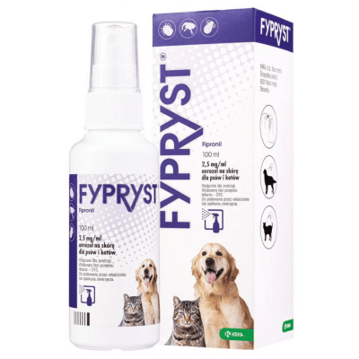 Fypryst Spray - противопаразитен спрей за кучета и котки, срещу бълхи, кърлежи и хапещи въшки, 100 мл
