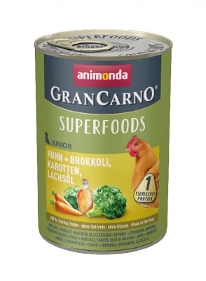Gran Carno Superfoods Junior - за малки кученца с пиле + броколи + моркови
