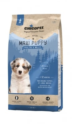 Храна за кучета Chicopee Classic Nature Puppy Maxi за малки от едри породи с птиче и просо