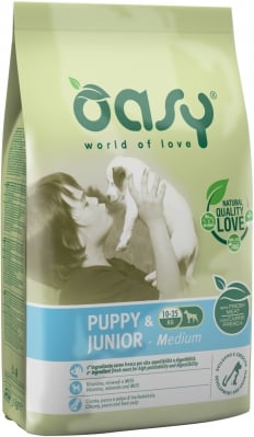 Храна за кучета Oasy Puppy&amp;Junior Medium - за средни породи до 12 месеца, 12кг