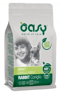Храна за кучета Oasy Rabbit Monoprotein Adult Mini със заешко за малки породи над 12 месеца, 2.5 кг