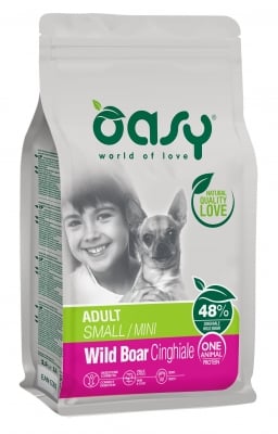 Храна за кучета Oasy Wild Boar Monoprotein Adult Mini с глиганско за мини породи над 12 месеца, 2.5 кг