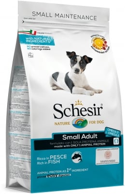 Schesir Small Adult Maintenance Fish - суха храна за кучета, с риба, за малки породи над 12 месеца, един източник на протеин, 800 г
