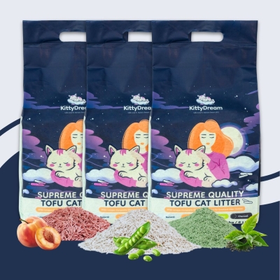 KittyDream премиум котешка тоалетна тофу, различни аромати в 6 и 24 литра