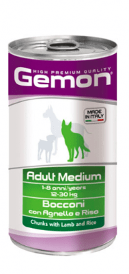 Консерва хапки DOG GEMON Adult 1.25kg - агнешко и ориз /куче/