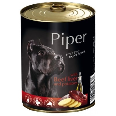 Piper Adult - консерва за кучета, с телешки дроб и картофи, 800 г