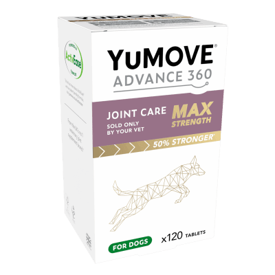 YuMOVE ADVANCE 360 Max Strength - хранителна добавка за кучета със ставни проблеми и остеоартрит, 270 таблетки