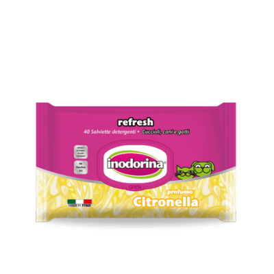 inodorina refresh - мокри кърпички за домашни любимци, с цитрус, 40 броя