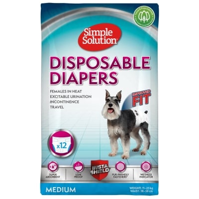 Памперси за женски кучета Simple Solution, 12 броя - различни размери