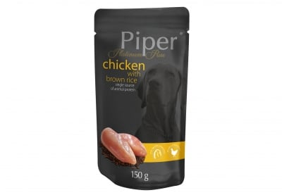 Piper Platinum - Пауч за кучета, с пилешко и кафяв ориз, 150 г