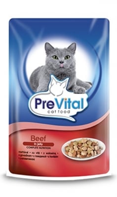 PreVital паучове за котка, различни вкусове (цена за стек 24 х 100 г)