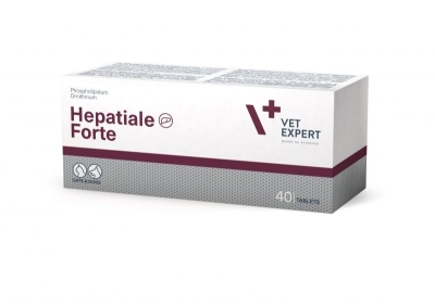 Vet Expert Hepatiale Forte - хранителна добавка за кучета и котки, подпомага функцията на черния дроб при чернодробна недостатъчност или дисфункция