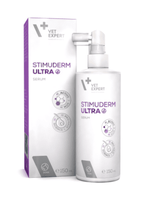 Vet Expert Stimuderm Ultra Serum -  иновативен серум за кучета с прекомерен косопад, 150 мл