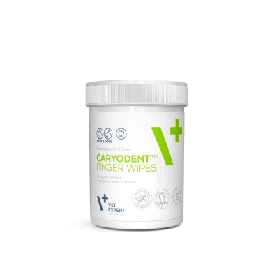 Vet Expert CaryoDent FINGER Wipes - дентални почистващи напръстници за устната хигиена на кучета и котки, 50 бр