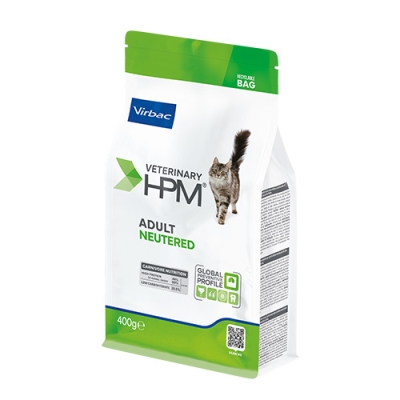 Virbac VETERINARY HPM Adult Neutered Cat - пълноценна суха профилактична храна, без топлинна обработка за котки над 1 г., предразположени към напълняване