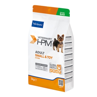 Virbac VETERINARY HPM Adult Dog Small & Toy - пълноценна суха профилактична храна, без топлинна обработка за кучета над 10 м., малки и мини породи