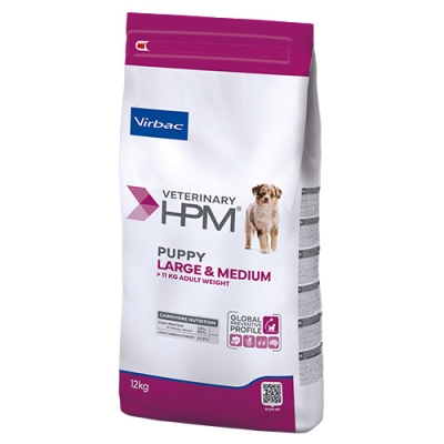 Virbac VETERINARY HPM Puppy Dog Large & Medium - пълноценна суха профилактична храна, без топлинна обработка за кучета до 7 м., средни и едри породи