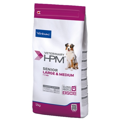 Virbac VETERINARY HPM Senior Dog Large & Medium - пълноценна суха профилактична храна, без топлинна обработка за кучета над 6 г, средни и едри породи