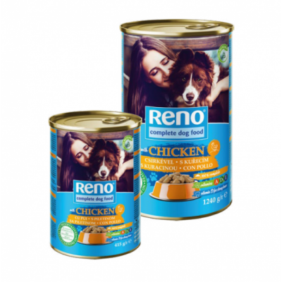 Reno CAN DOG - консерва за кучета, пилешко в сос, 1.24 кг