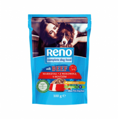 Reno Dog - пауч за кучета с говеждо в сос, 100 г