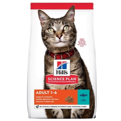 Hill's Science Plan Feline Adult - суха храна за котки над 1 г., с риба тон