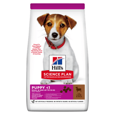 Hill's Science Plan Small & Mini Puppy - суха храна за кученца до 1 г., с агнешко и ориз, малки и мини породи