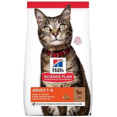 Hill's Science Plan Feline Adult - суха храна за котки над 1 г., с агнешко и ориз