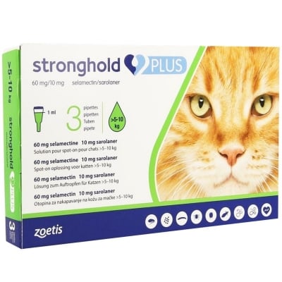 Stronghold plus  за котки от  5 до 10кг -  60мг ( 1 пипета )