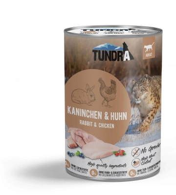TUNDRA - консервирана храна за израснали котки, вкус: заешко и пилешко месо  