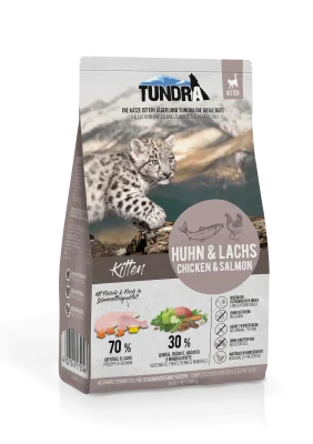 TUNDRA - суха гранулирана храна за подрастващи котенца до 1 г., вкус пилешко и сьомга