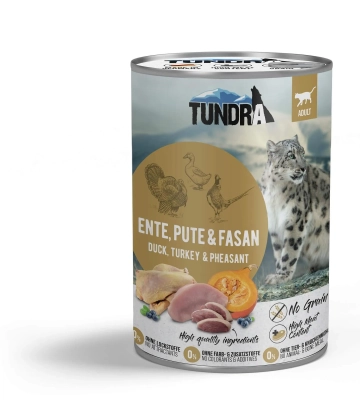 TUNDRA - консервирана храна за израснали котки, вкус: патешко, пуешко и фазан  
