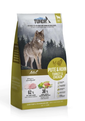 TUNDRA - суха гранулирана храна за израснали кучета, вкус пуешко и пилешко месо